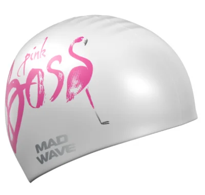 картинка Шапочка для плавания Mad Wave M0550 02 0 00 Pink Boss белая 